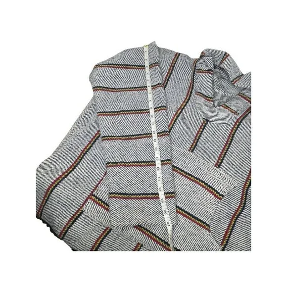 CATT Baja Hoodie Woven Striped Drug Rug Mexican Surfer Pullover XL - Picture 7 of 13